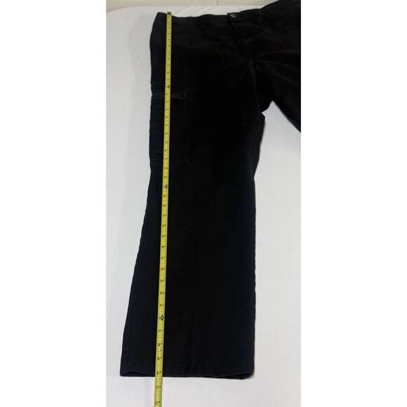 Dickies Mens Black Chino Work Pants Size 36UL Regular Fit-Cargo Zipper Pockets - Picture 13 of 14